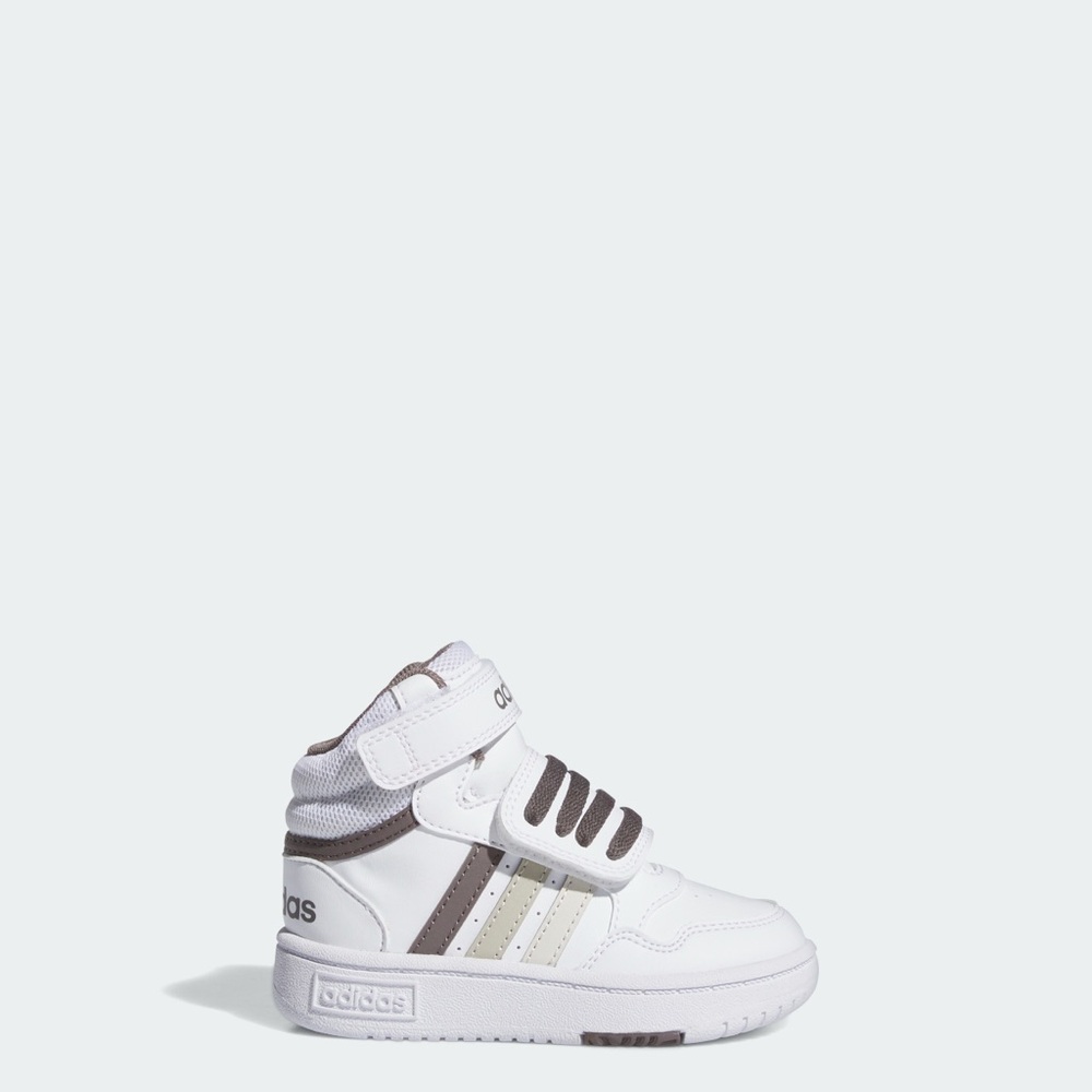 WORN ONCE Adidas Kids' White and Gray High-Top Sneakers SIZE 8.5